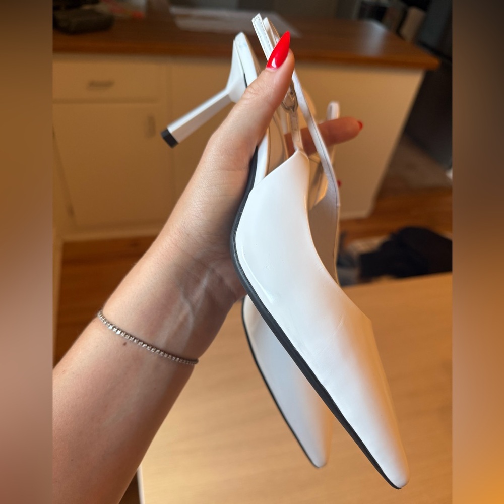 Jeffrey Campbell White Sling back Heels